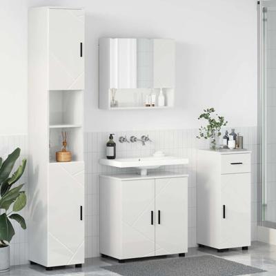 Badkamermeubelset met lade 4 pcs Hoogglans wit 61 x 35 x 64 cm