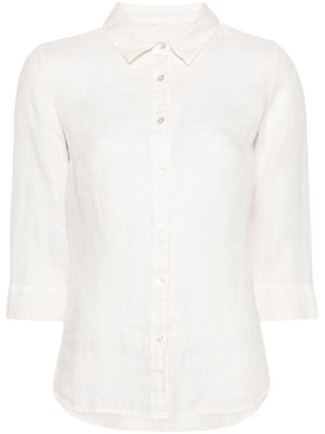 120% Lino Blouse met cropped mouwen - Beige