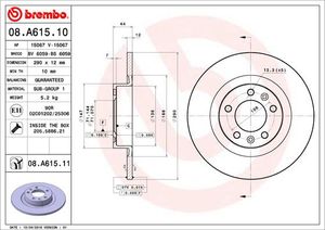 Remschijf BREMBO, Remschijftype: Massief, u.a. für Peugeot