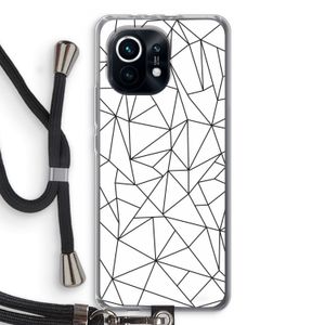 Geometrische lijnen zwart: Xiaomi Mi 11 Transparant Hoesje met koord