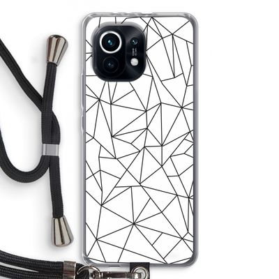Geometrische lijnen zwart: Xiaomi Mi 11 Transparant Hoesje met koord