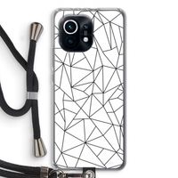 Geometrische lijnen zwart: Xiaomi Mi 11 Transparant Hoesje met koord
