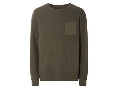 LIVERGY Heren sweater (Donkergroen, L)