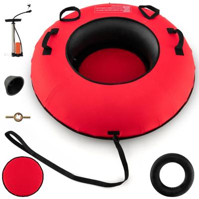 100 cm Opblaasbare Sneeuwslee/Hoogwaardige Rubberen Binnenband/Stijve Bodem/Trekband/Opblaaspomp/voor Kinderen Volwassenen Rood