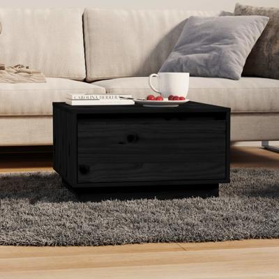 Salontafel 55x56x32 cm massief grenenhout zwart