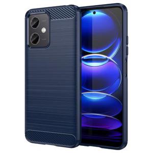 Xiaomi Redmi Note 12/Poco X5 Geborsteld TPU Hoesje - Koolstofvezel - Blauw