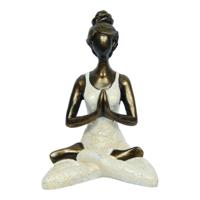 Wit Yoga Lotus Beeld van Resin en Sarana, 940 gram - thumbnail