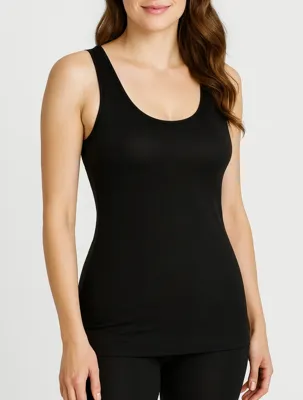 Toker Dames Hemdje, breed bandje 204/1 - 100% katoenen onderhemd - Singlet - Diepe hals