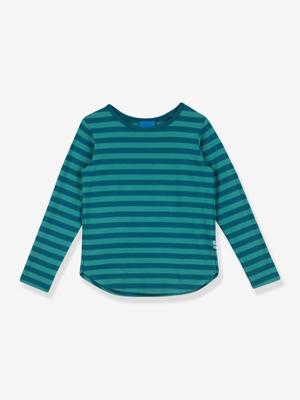 Gestreept T-shirt met lange mouwen voor meisjes MERISILLI FINKID oceaanblauw