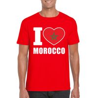 Rood I love Marokko fan shirt heren - thumbnail