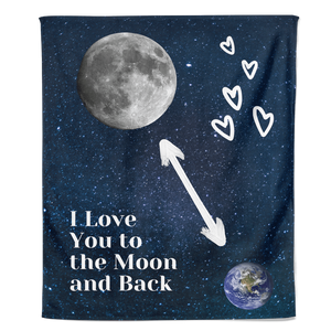 Valentijn Fleecedeken I Love you to the Moon and back