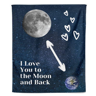 Valentijn Fleecedeken I Love you to the Moon and back - Pillow Buddies