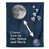 Valentijn Fleecedeken I Love you to the Moon and back - thumbnail