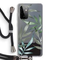Tropical watercolor leaves: Samsung Galaxy A72 5G Transparant Hoesje met koord