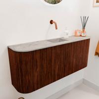 Toiletmeubel Mondiaz Joya Dlux | 103.2 cm | Meubelkleur Ruby | Faye wastafel Glace Wasbak Midden | Zonder kraangat(en)