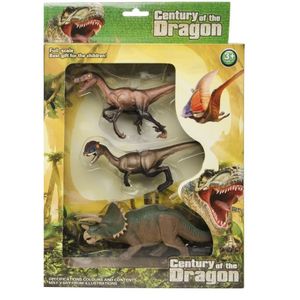 3x Plastic dinosaurus speelgoed figuren voor kinderen   -