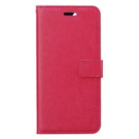 Basey iPhone 14 Plus Hoesje Book Case Kunstleer Cover Hoes - Donkerroze