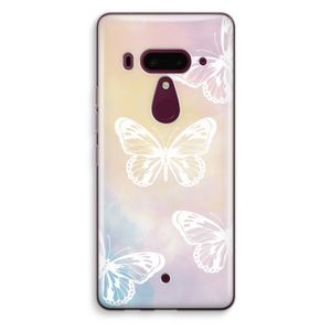 White butterfly: HTC U12+ Transparant Hoesje