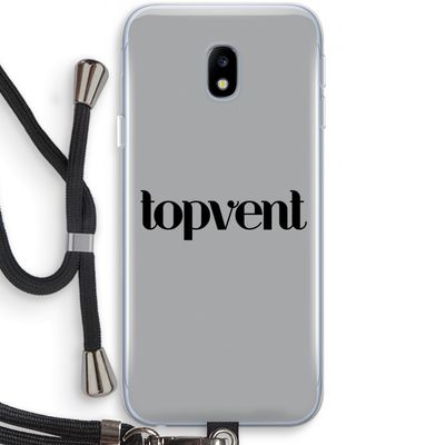 Topvent Grijs Zwart: Samsung Galaxy J3 (2017) Transparant Hoesje met koord