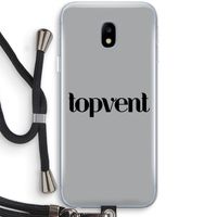 Topvent Grijs Zwart: Samsung Galaxy J3 (2017) Transparant Hoesje met koord