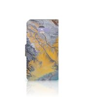 Samsung Galaxy A3 2016 Bookcase Marble Blue Gold - thumbnail