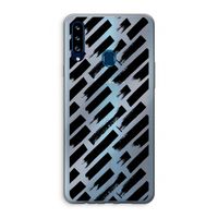 Zwarte vegen: Samsung Galaxy A20s Transparant Hoesje Zwarte vegen: Samsung Galaxy A20s Transparant Hoesje