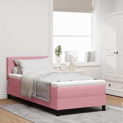 Boxspring bed met matras Roze 100 x 200 cm Fluweel