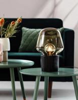 Tafellamp beton zwart &apos;Christina&apos; Nordlux E27 fitting glas 30 cm