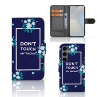 Samsung Galaxy S25 Portemonnee Hoesje Flowers Blue DTMP