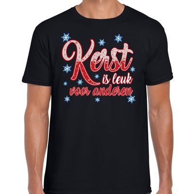 Kerst shirt Kerst is leuk voor anderen zwart heren Kerst shirt Kerst is leuk voor anderen zwart heren