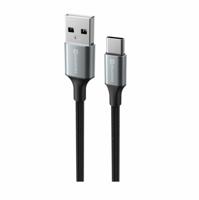 Swissten Gevlochten USB-C naar USB-A Kabel - 1.5M - Versie 2.0 - Zwart Swissten Gevlochten USB-C naar USB-A Kabel - 1.5M - Versie 2.0 - Zwart