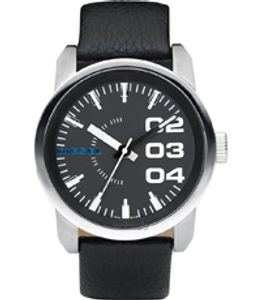 Horlogeband Diesel DZ1373 / Screw with tube + Springbar Leder Zwart 24mm