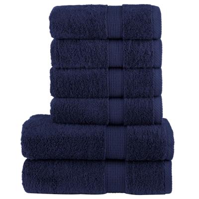 VidaXL 6-delige handdoekenset solund 600 g/m² marineblauw