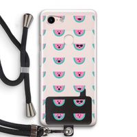 Smiley watermeloenprint: Pixel 3 Transparant Hoesje met koord