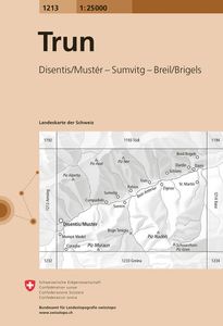 Wandelkaart - Topografische kaart 1213 Trun | Swisstopo