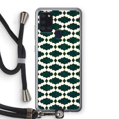 Moroccan tiles: Samsung Galaxy A21s Transparant Hoesje met koord