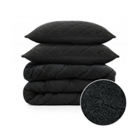 1+1 Gratis Wasbaar Lazy Dekbed Zonder Overtrek - Zonder Overtrek - Teddy - Zwart - Dekbed-Discounter.nl
