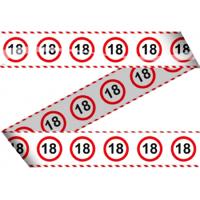 Folat Markeetlint - 3x stuks - 18 jaar verjaardag - afzetlint - versiering - stopbord - 15 meter