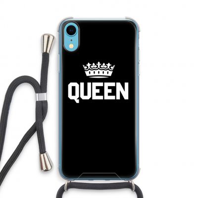 Queen zwart: iPhone XR Transparant Hoesje met koord