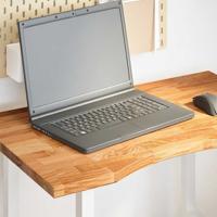 Bureaublad rechthoekig 80x60x2,5cm massief eikenhout lichtbruin