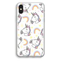 Rainbow Unicorn: iPhone XS Transparant Hoesje
