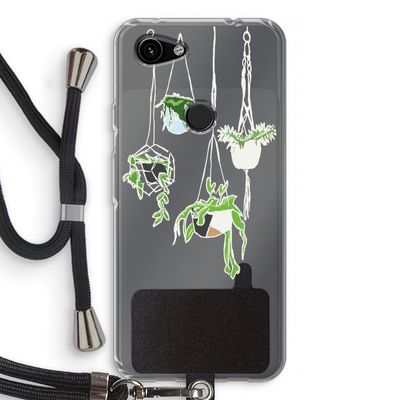 Hang In There: Pixel 3a Transparant Hoesje met koord