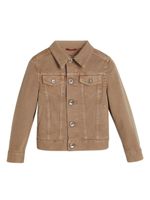 Brunello Cucinelli Kids veste en jean à boutonnière - Marron