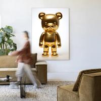 Urban Cotton Wandkleed 'Golden Teddybear' 145 x 190cm in Frame - black