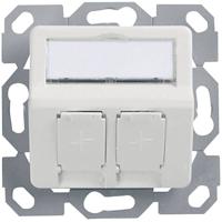 Telegärtner 100021417 Netwerkdoos Inbouw (in muur) Inzet met centraalstuk Zonder connectoren 2 poorten Alpine-wit