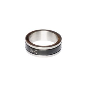 AZE Jewels Ring Sphere Inox/Noir | Maat 19