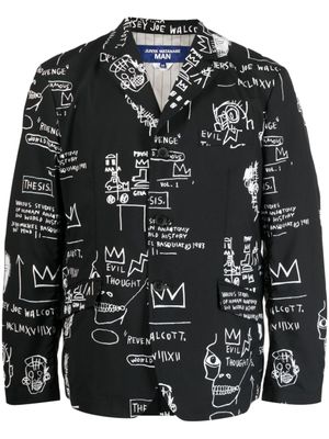 Junya Watanabe MAN x Basquiat blazer à imprimé graphique - Noir
