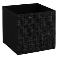Opbergbox kastmand - zwart/tweed - 31 x 31 x 31 cm - opbergers