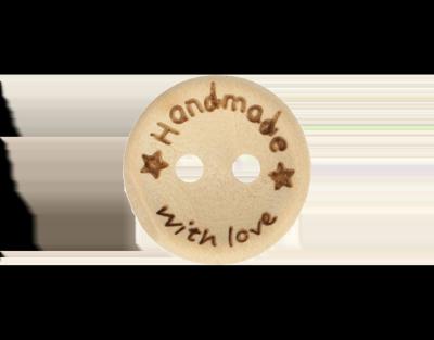 Houten knoop 15mm handmade with love