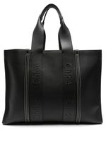 Chloé grand sac à main Woody en cuir - Noir